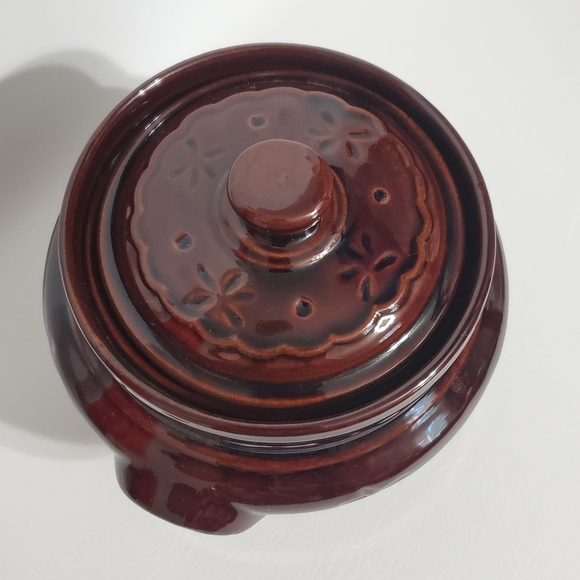 Mar-Crest Daisy Dot Pottery Bean Pot Pennsylvania Dutch Cookie Jar Colorado Brow - Picture 4 of 7